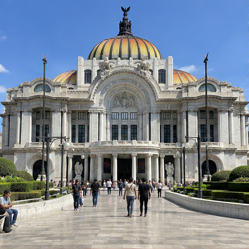 A grand domed building in a city square